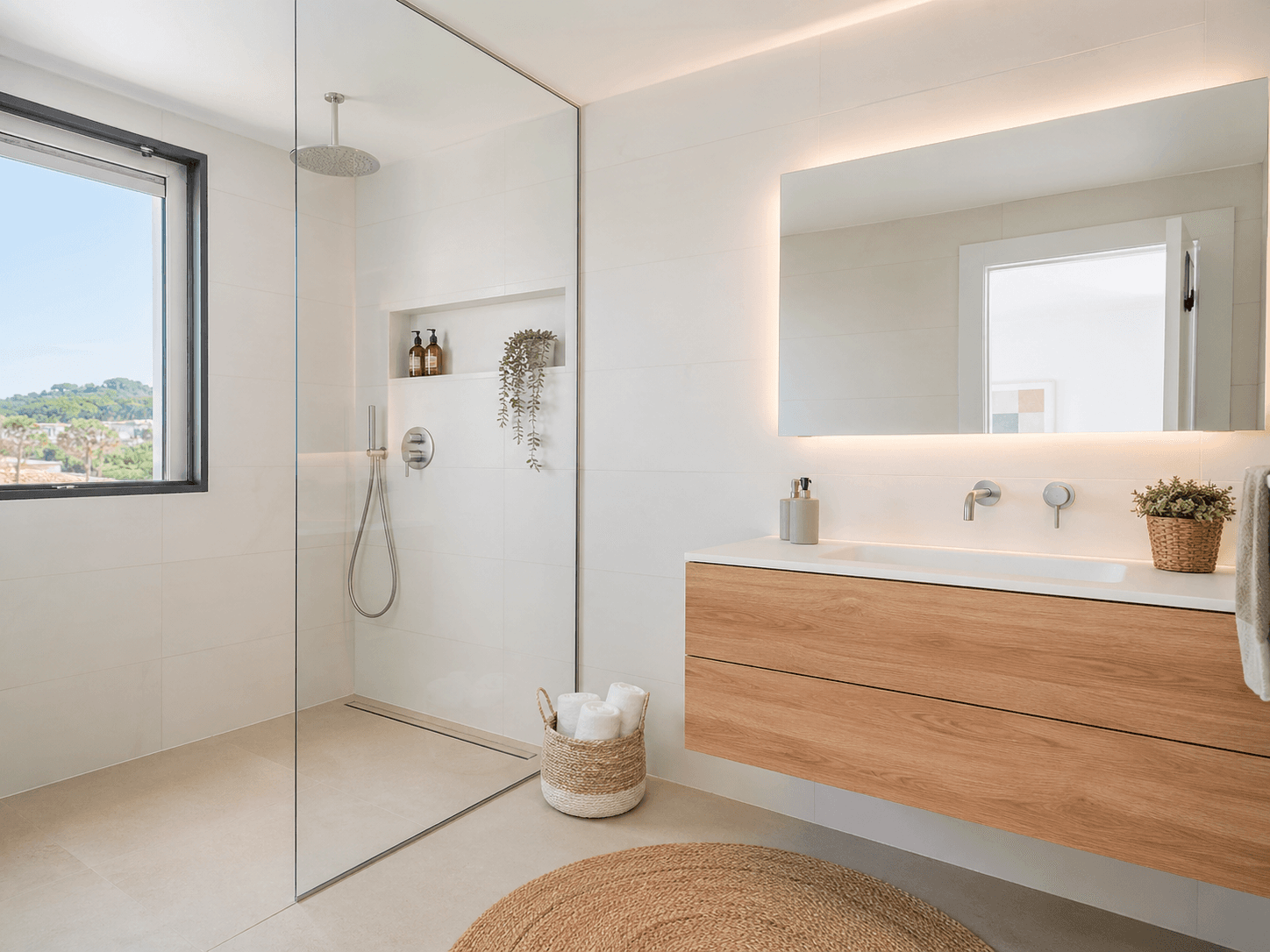 Reforma de baño con ducha enrasada en La Laguna