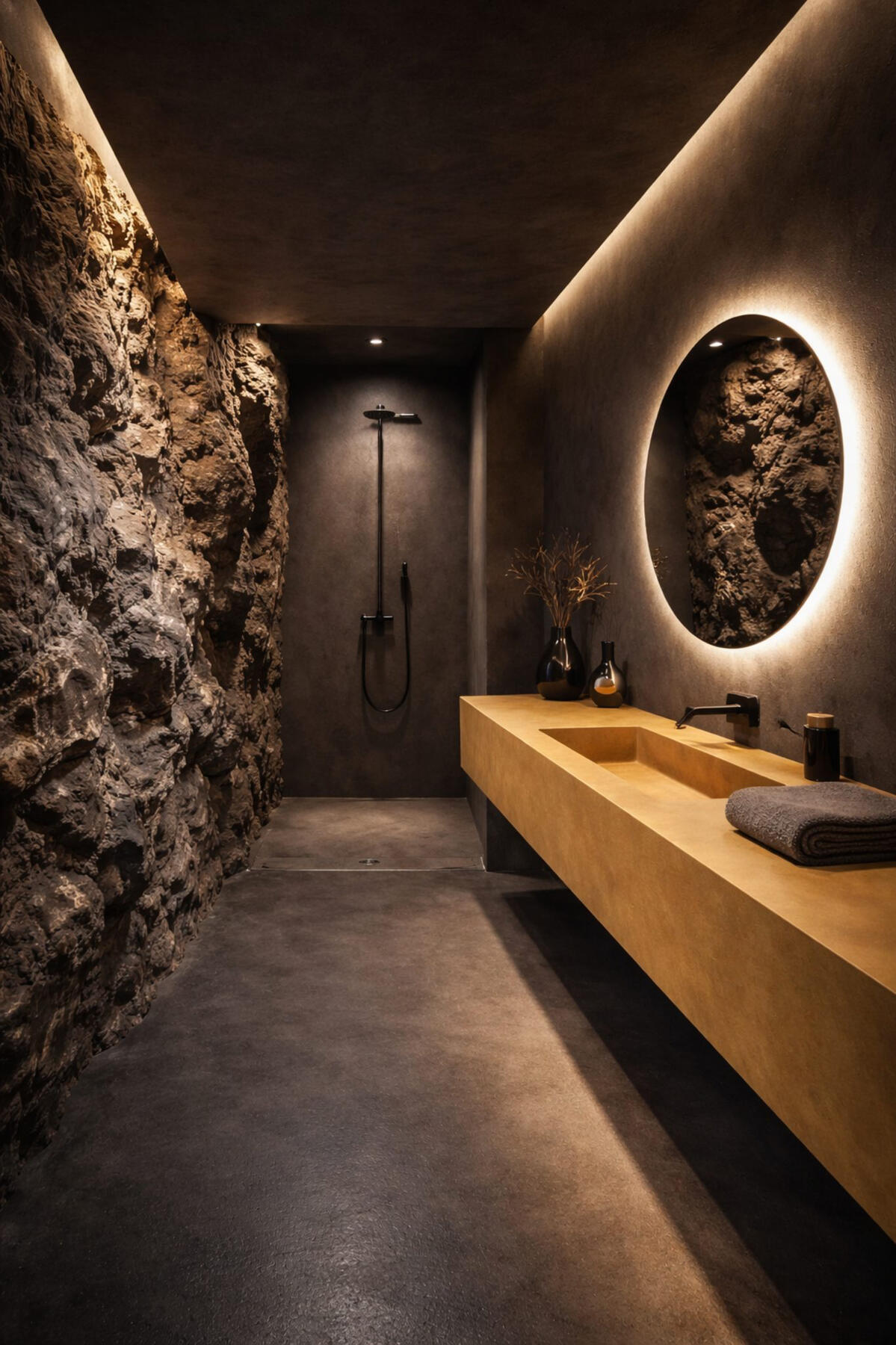 Interior con microcemento, obra de ODISHOW